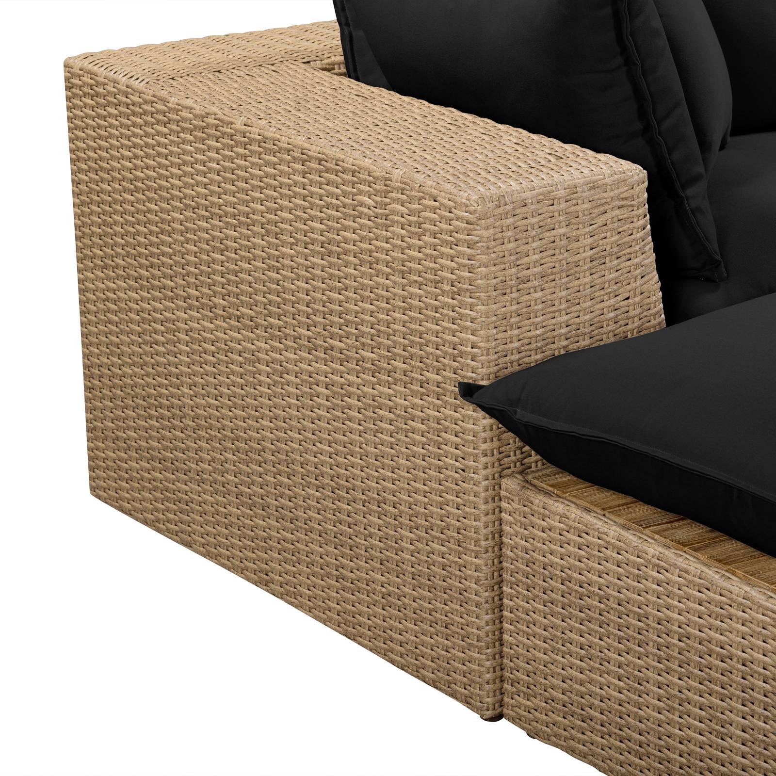 TOV Furniture Cali 4-Piece Performance Fabric & Wicker Outdoor Sectional