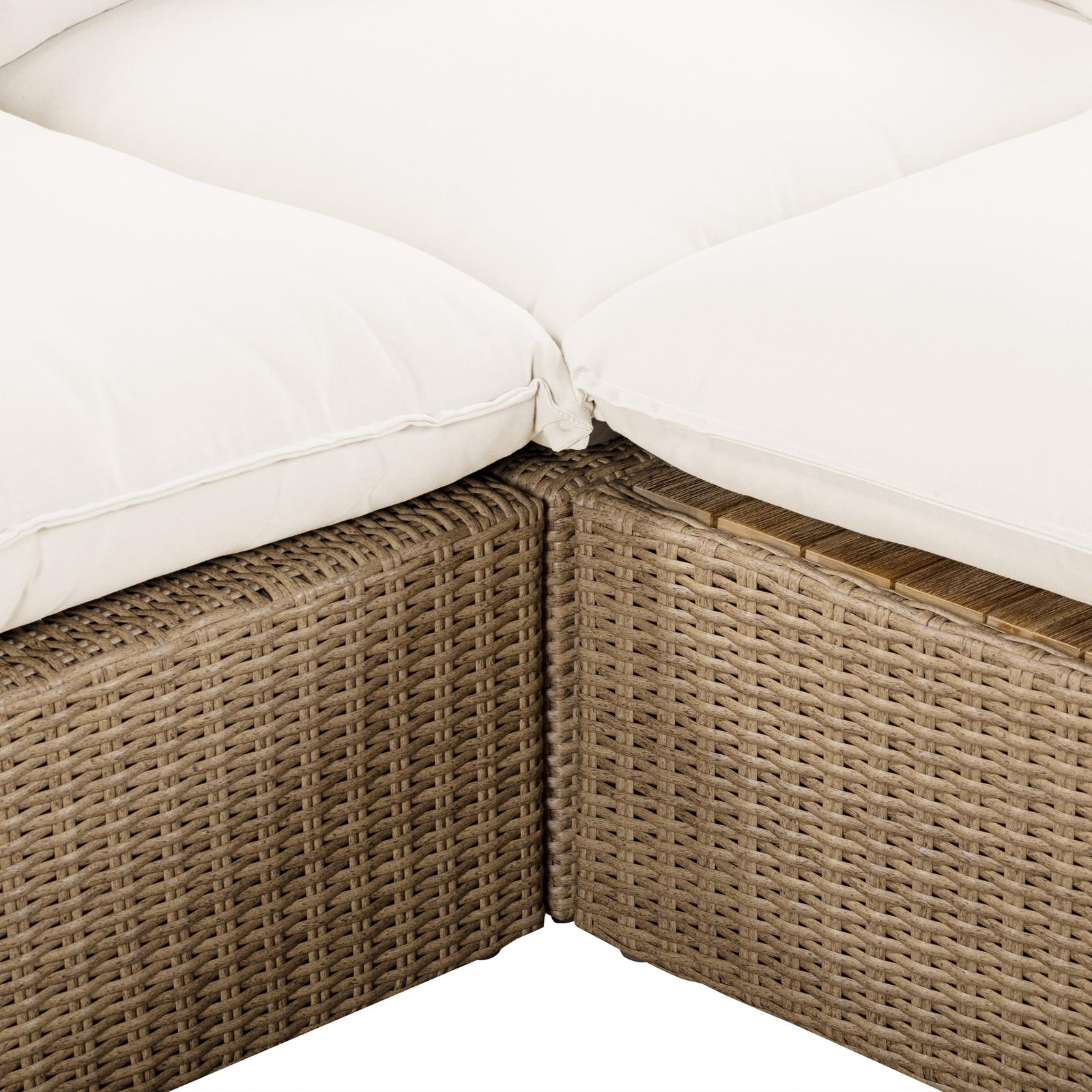 TOV Furniture Cali 4-Piece Performance Fabric & Wicker Outdoor Sectional