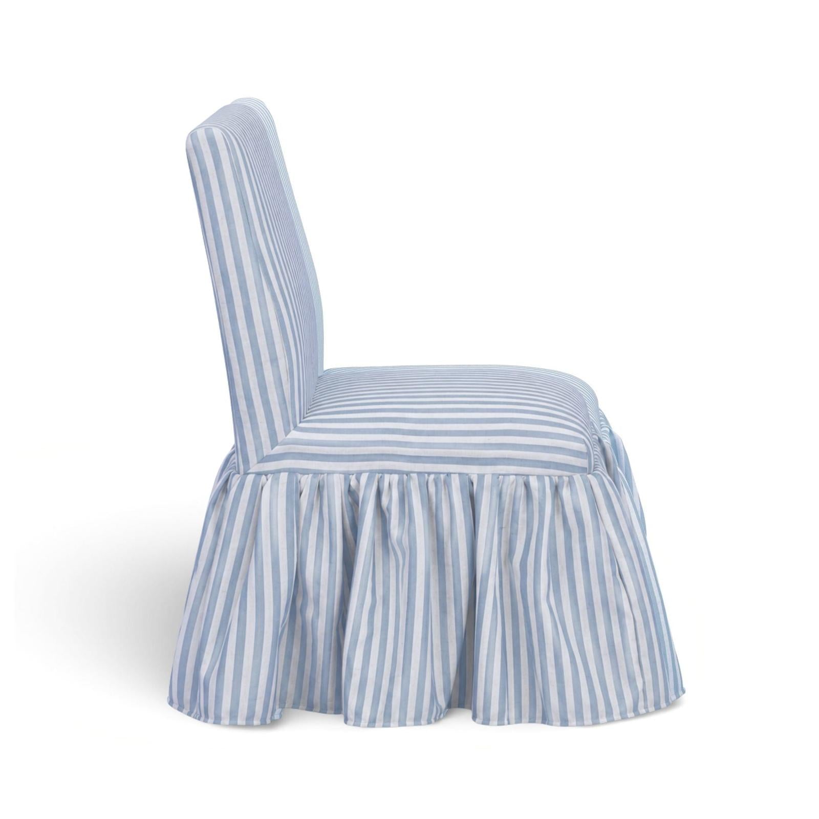 TOV Furniture Gertrude Striped Performance Linen Skirted Dining Chair