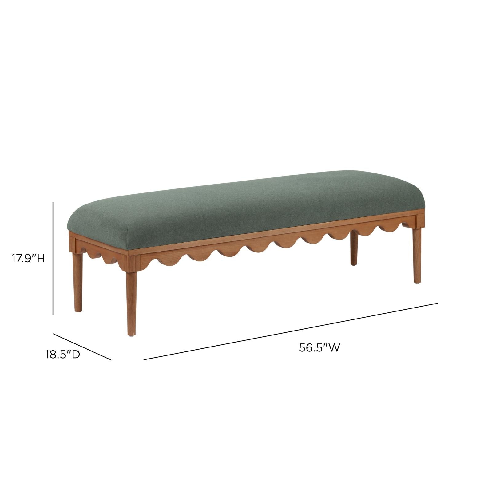 TOV Furniture Oodle Performance Vegan Mohair Bench