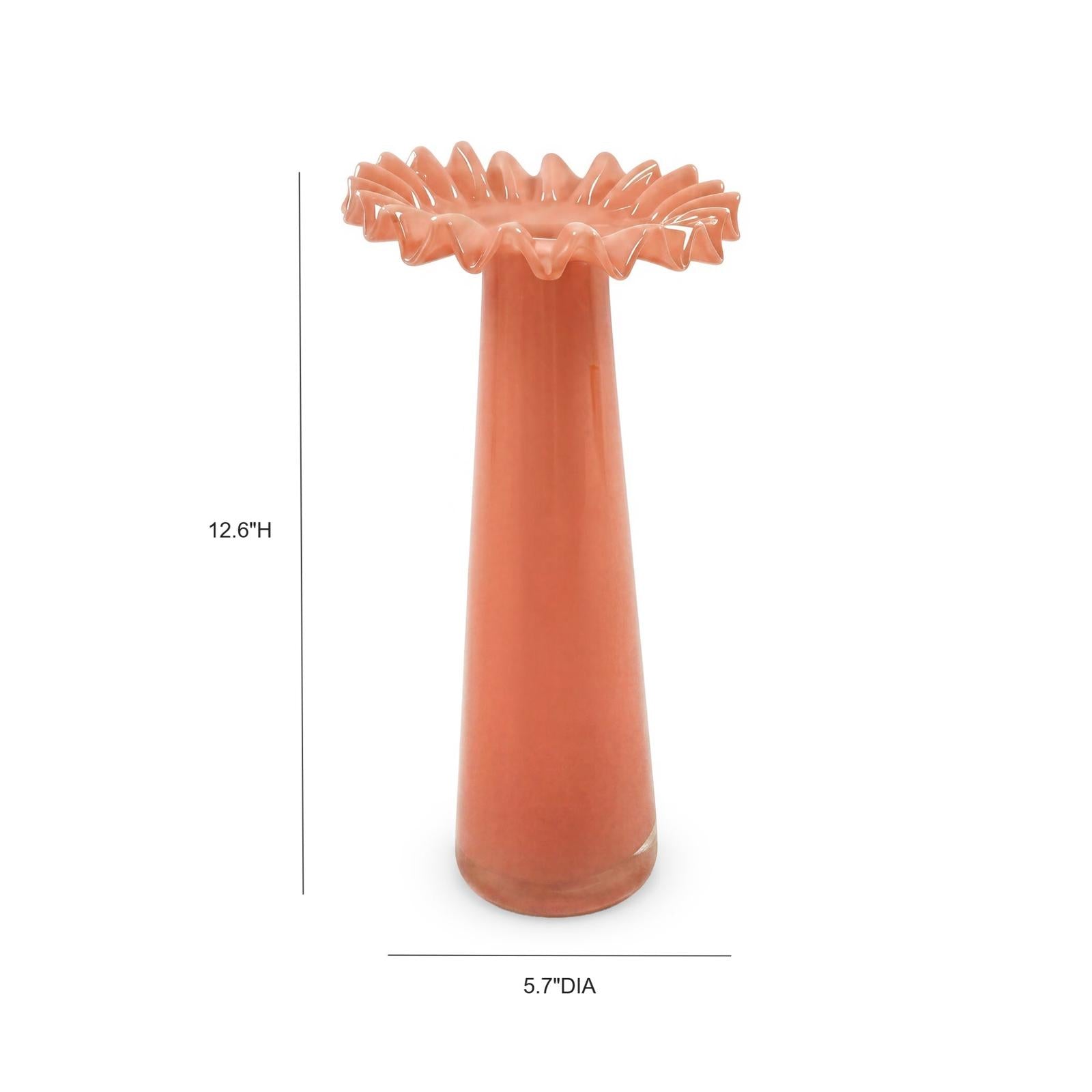 TOV Furniture Ruff Salmon Glass Vase