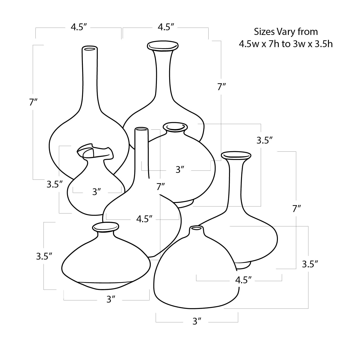 Porcelain Bud Vases -Set of 8