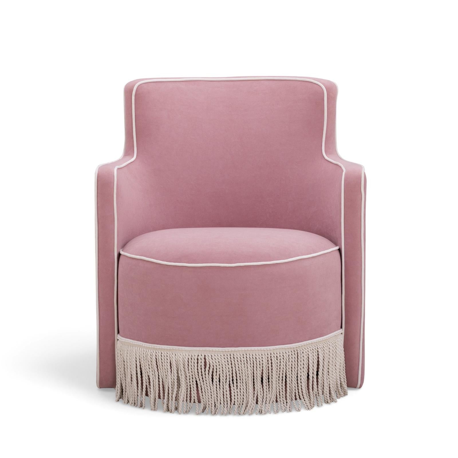 TOV Furniture Passe Tasseled Velvet Swivel Accent Chair