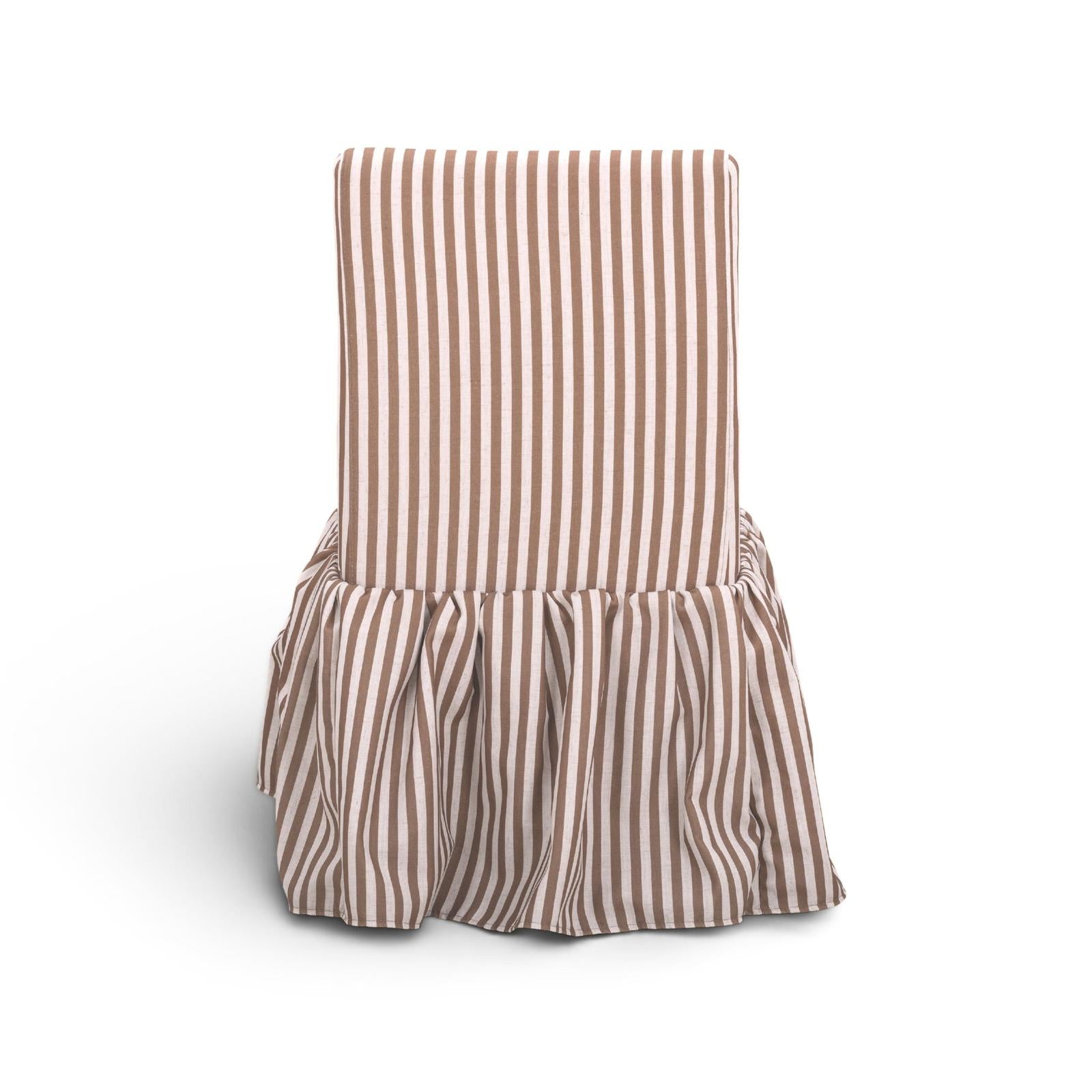 TOV Furniture Gertrude Striped Performance Linen Skirted Dining Chair