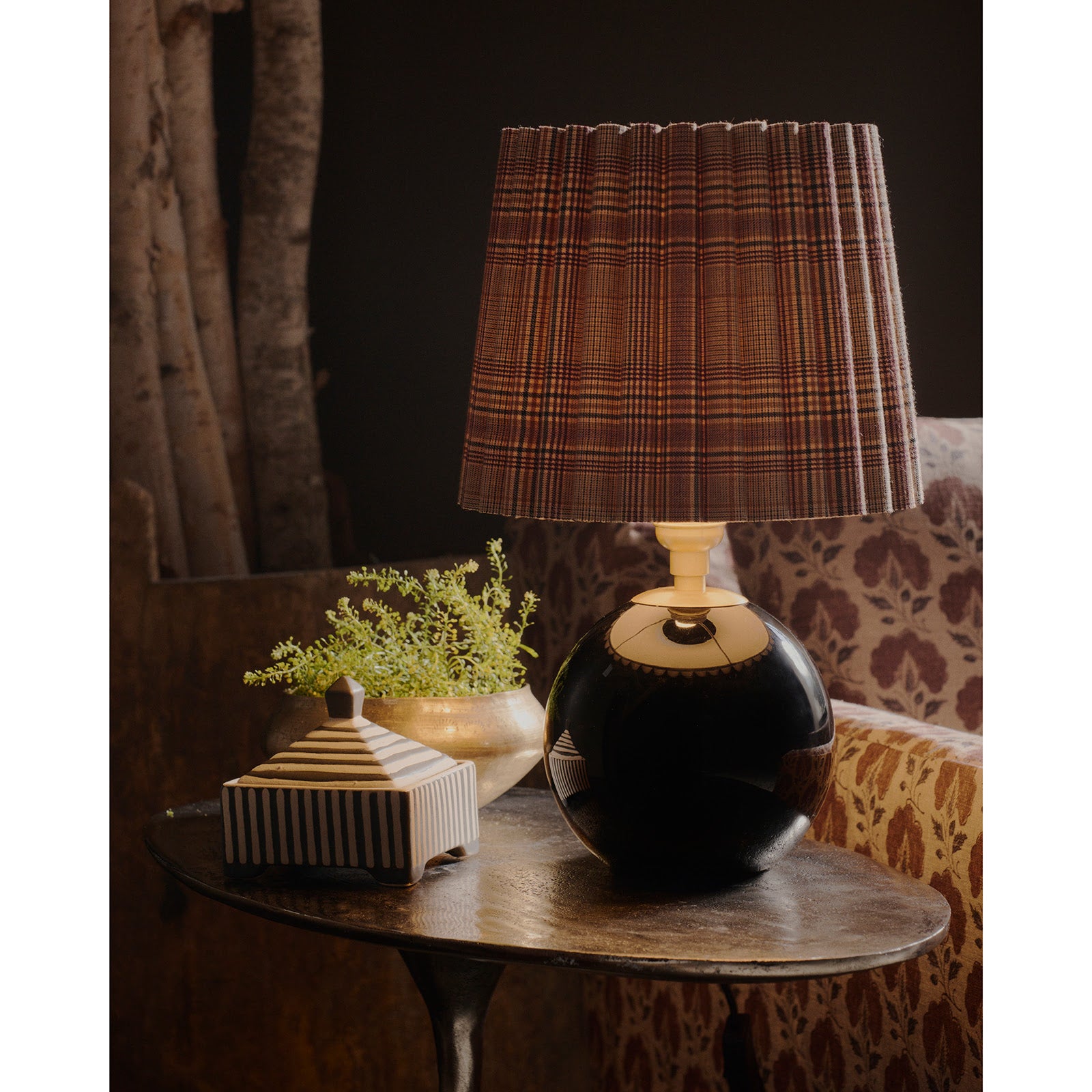 Giorgio Black Natural Brass Glass Mini Lamp
