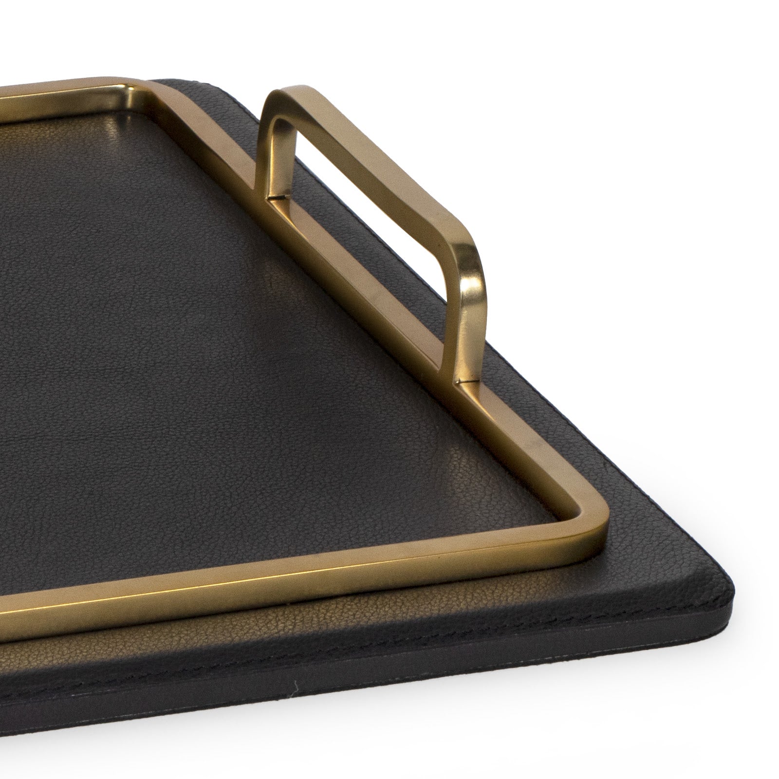 Greyson Leather Natural Brass Rectangle Tray