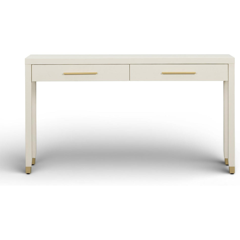 TOV Furniture Dani Cream Faux Shagreen 2-Drawer Console Table