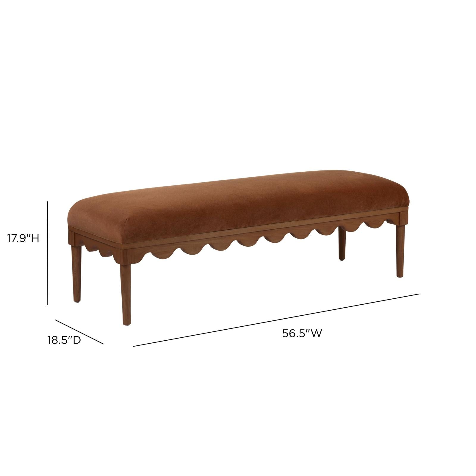 TOV Furniture Oodle Performance Vegan Mohair Bench