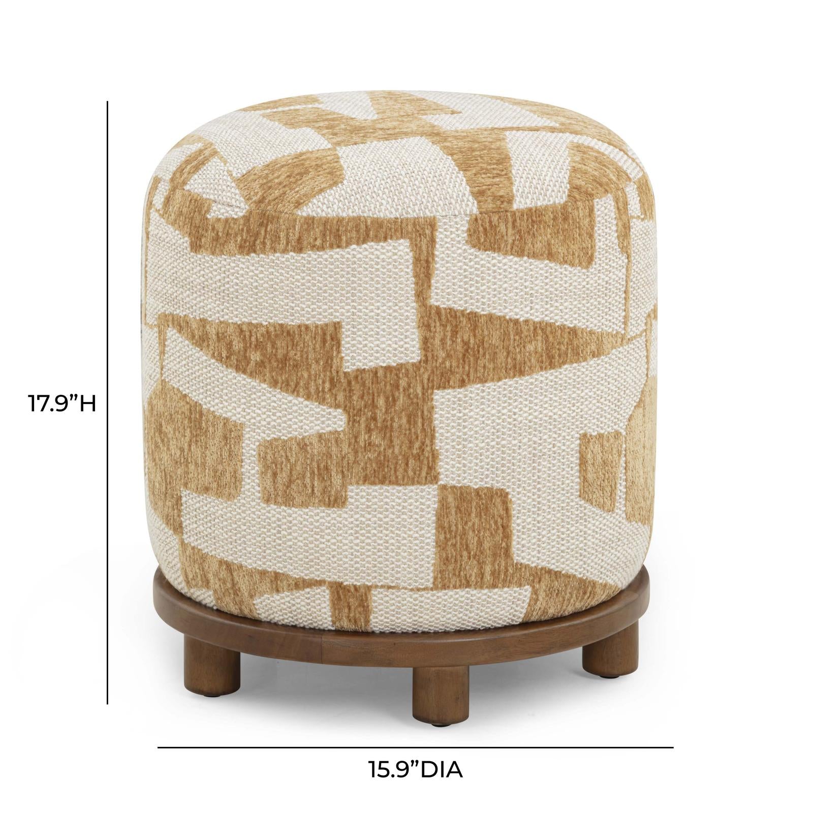 TOV Furniture Bisou Performance Jacquard Ottoman