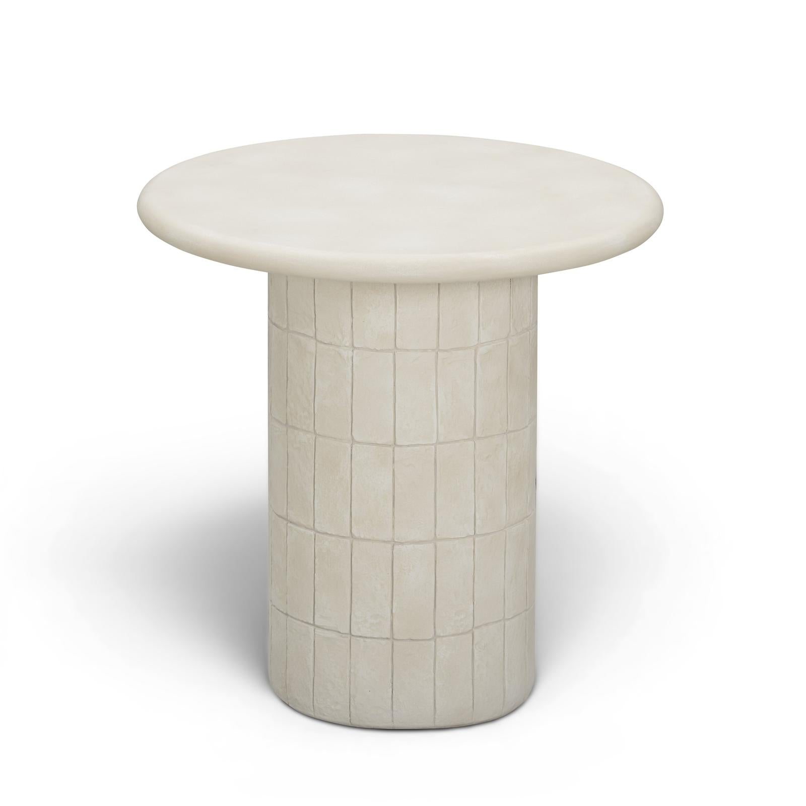 TOV Furniture Fafo Beige Indoor/Outdoor Concrete Side Table