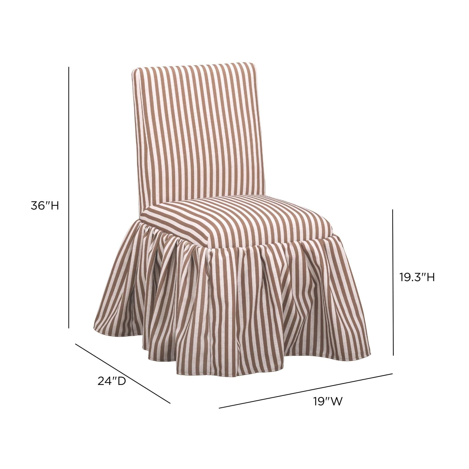 TOV Furniture Gertrude Striped Performance Linen Skirted Dining Chair