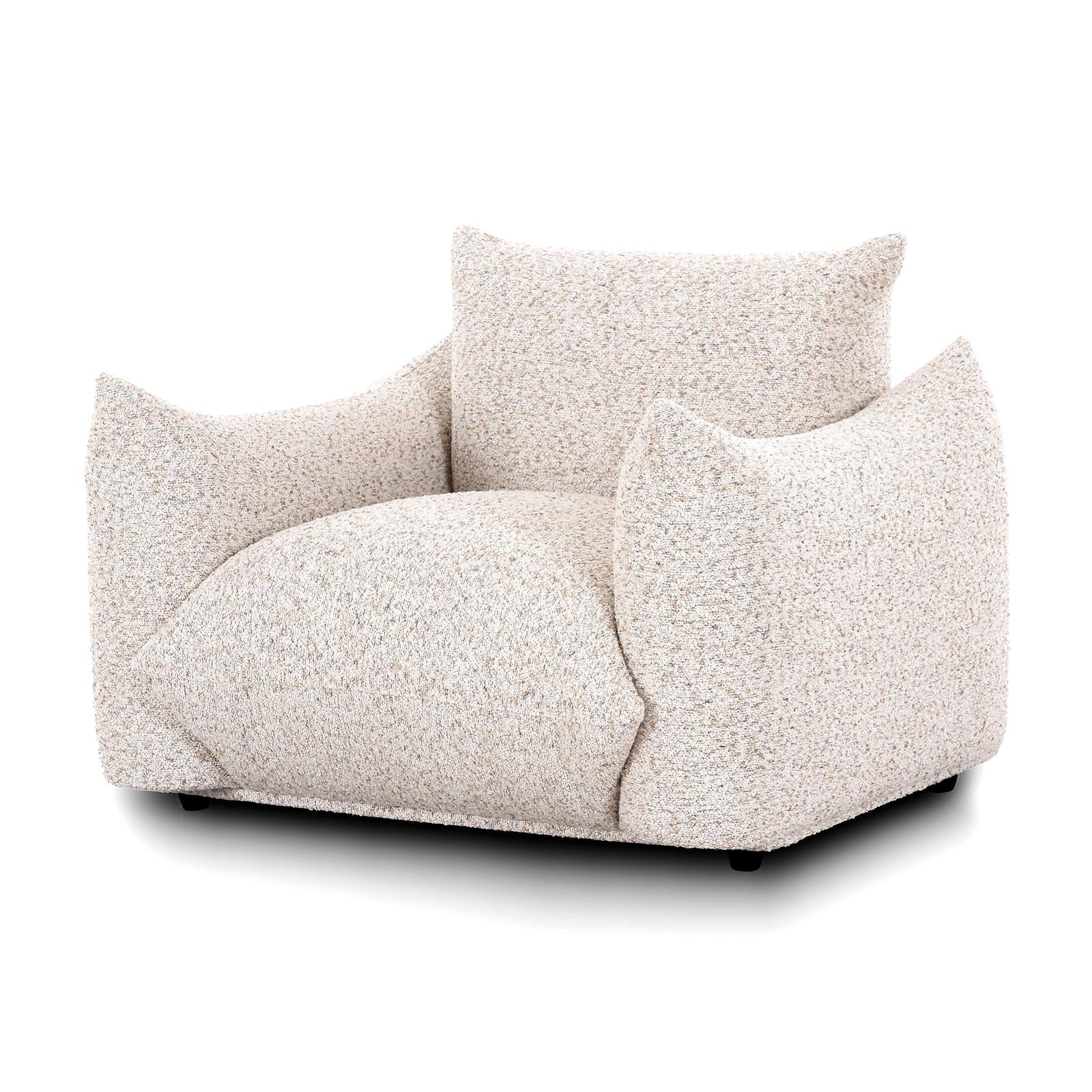 TOV Furniture Saint Tropez Nubby Fabric Armchair in Sand