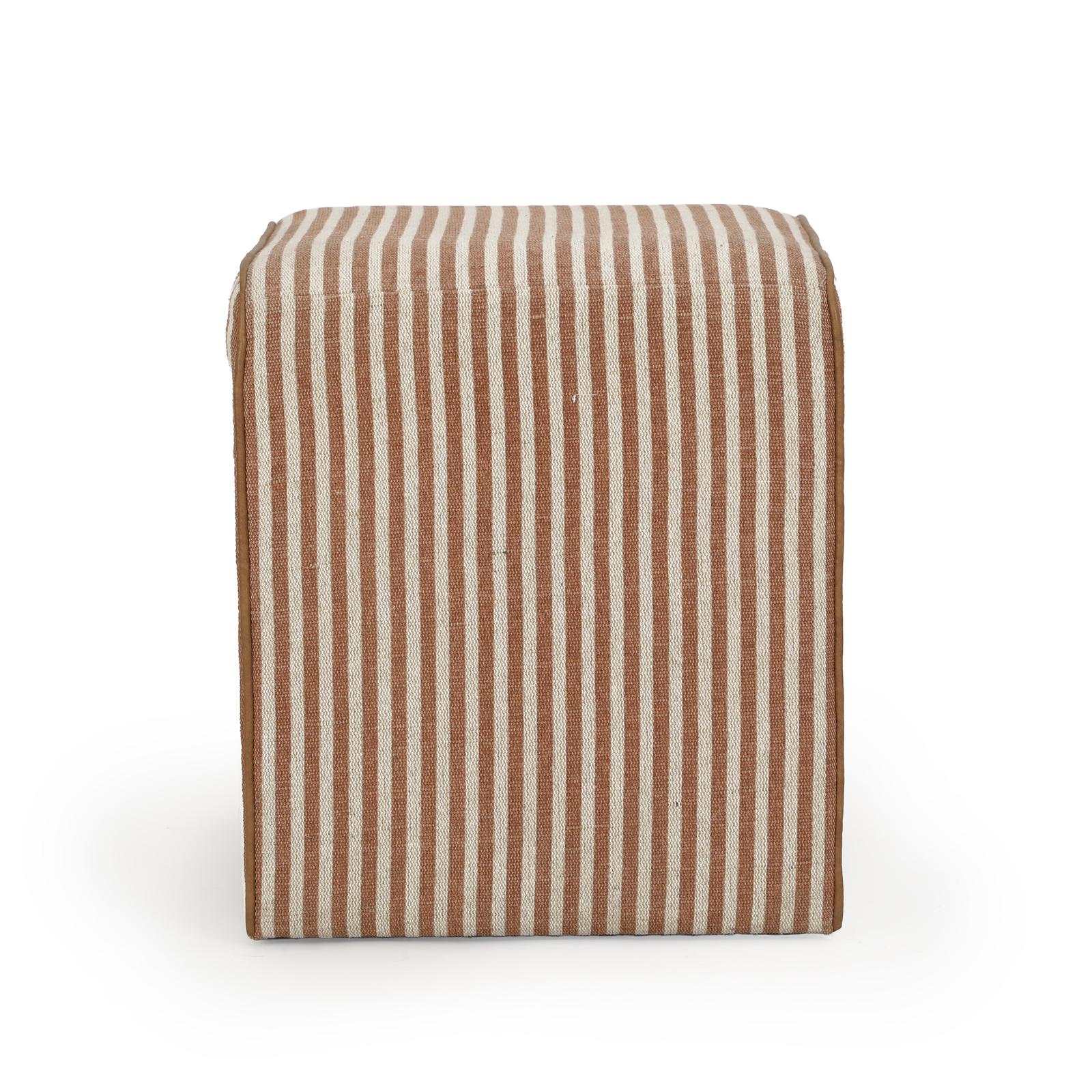TOV Furniture Byron Square Cotton Jute Ottoman