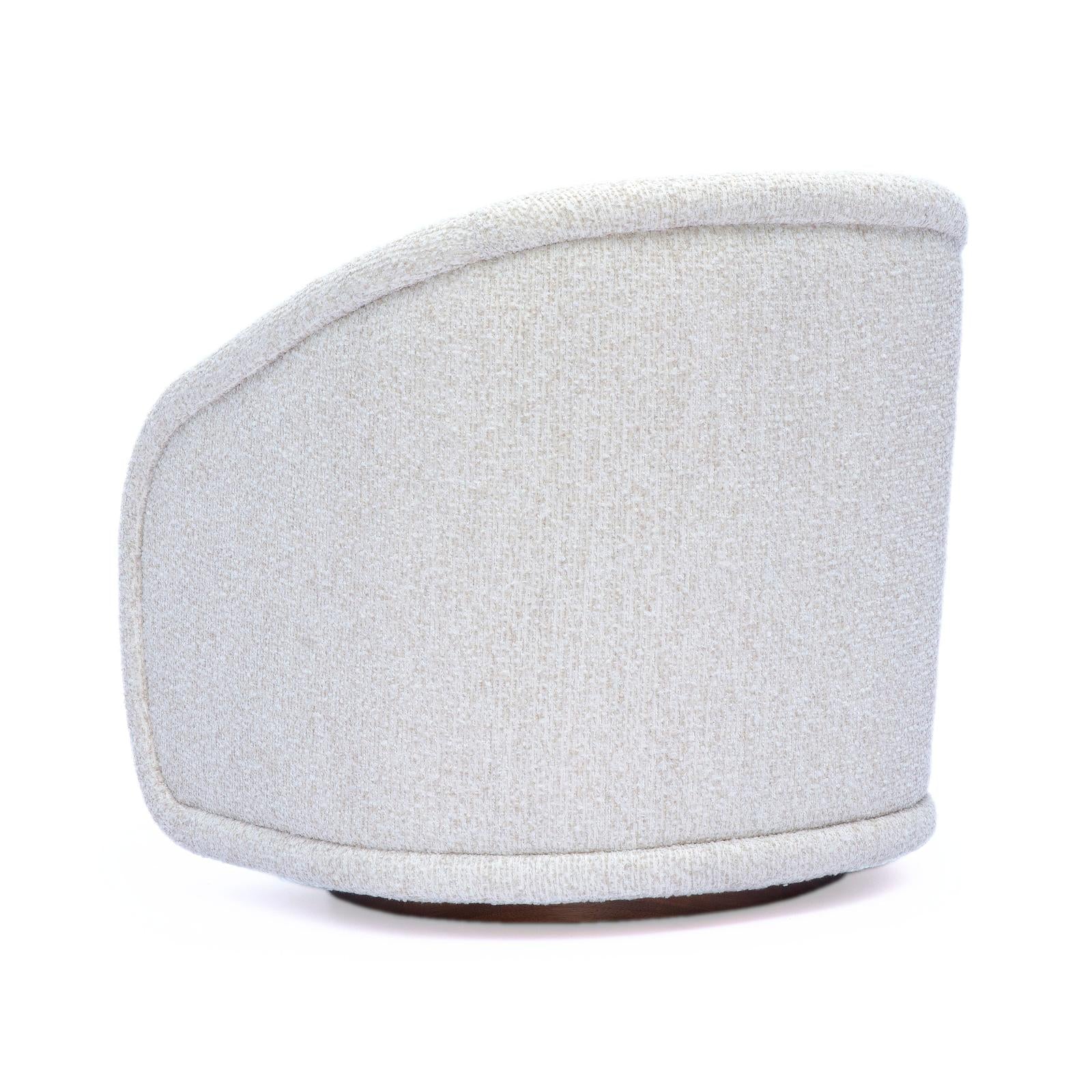 TOV Furniture Clarke Cream Performance Boucle Swivel Accent Chair