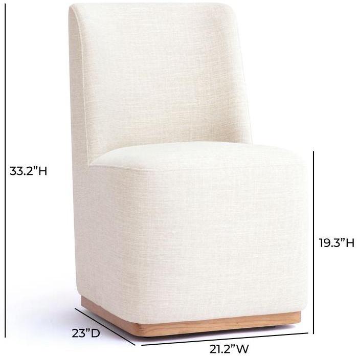 TOV Furniture Melissa Performance Fabric Rolling Dining Chair