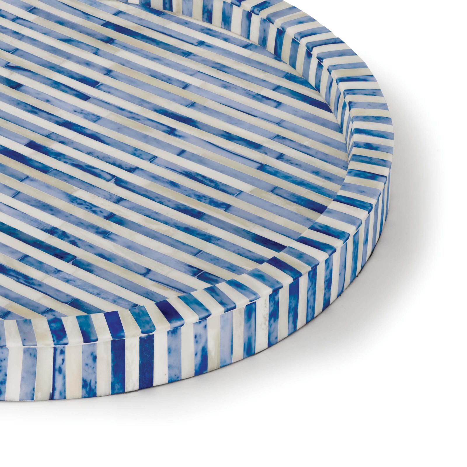 Regina Andrew Bone and Indigo Tray Round