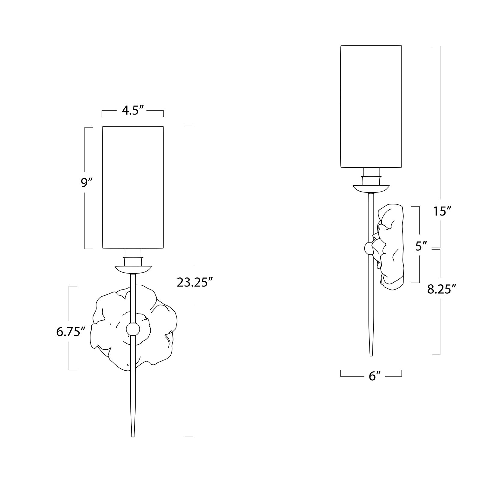 Regina Andrew Dominique Single Stem Sconce