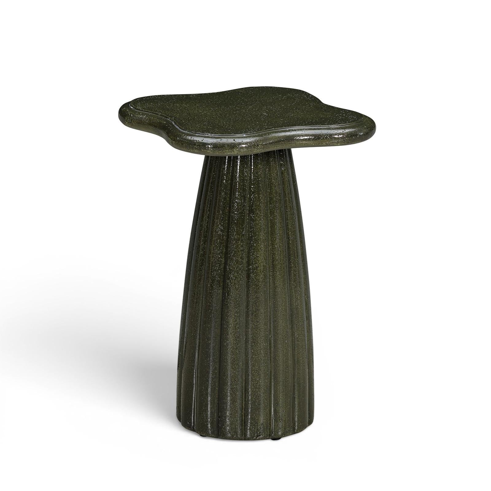 TOV Furniture Addison Green Concrete Indoor/Outdoor Side Table