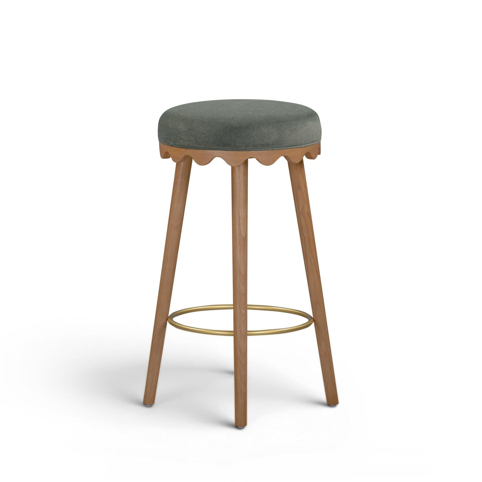 TOV Furniture Oodle Performance Vegan Mohair Bar Stool