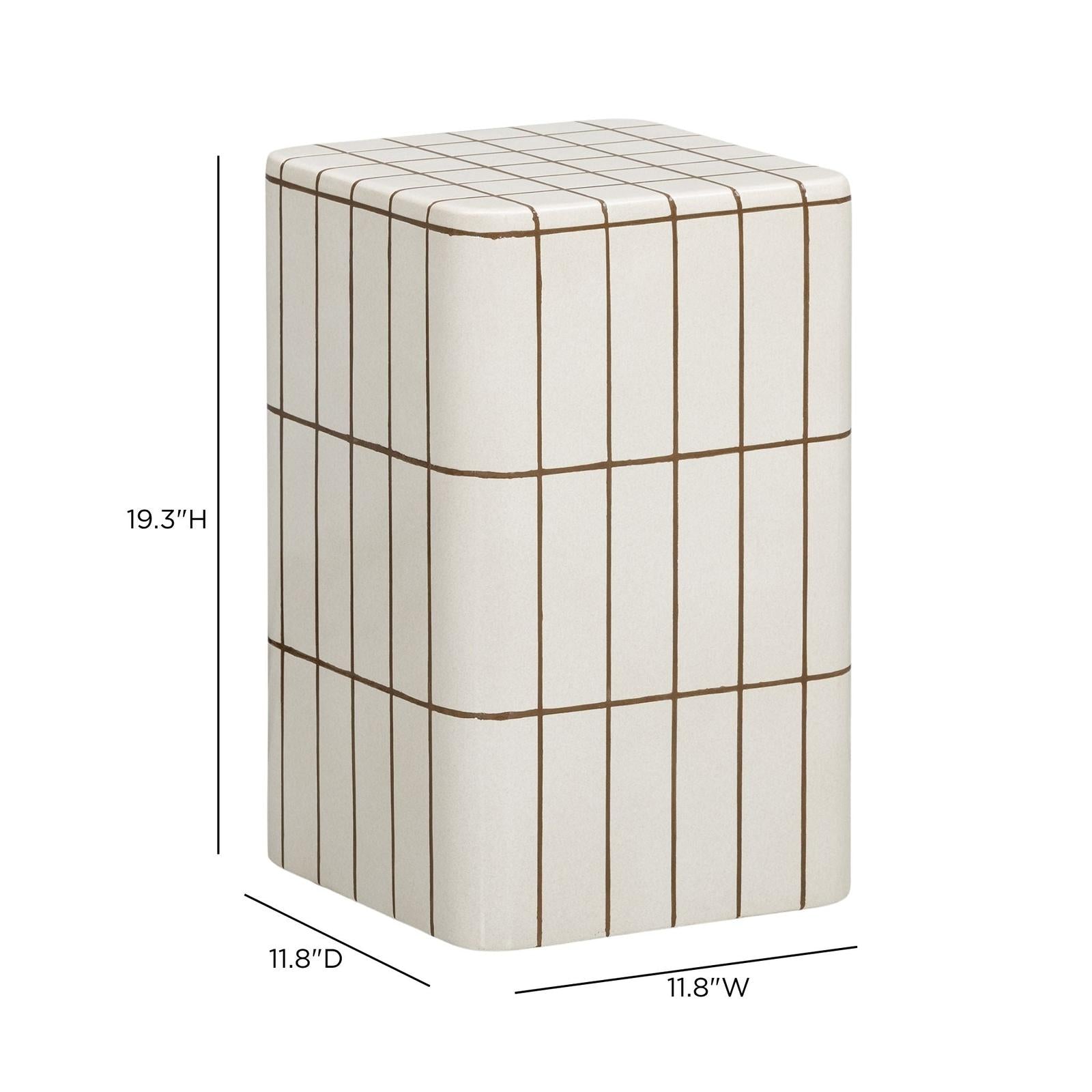 TOV Furniture Tatiana Square Concrete Indoor/Outdoor Side Table