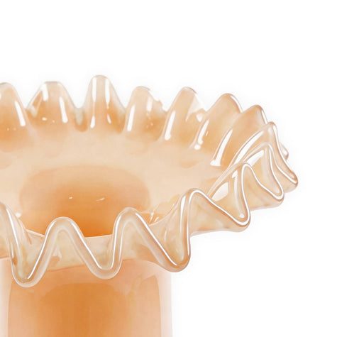 TOV Furniture Ruff Peach Glass Vase