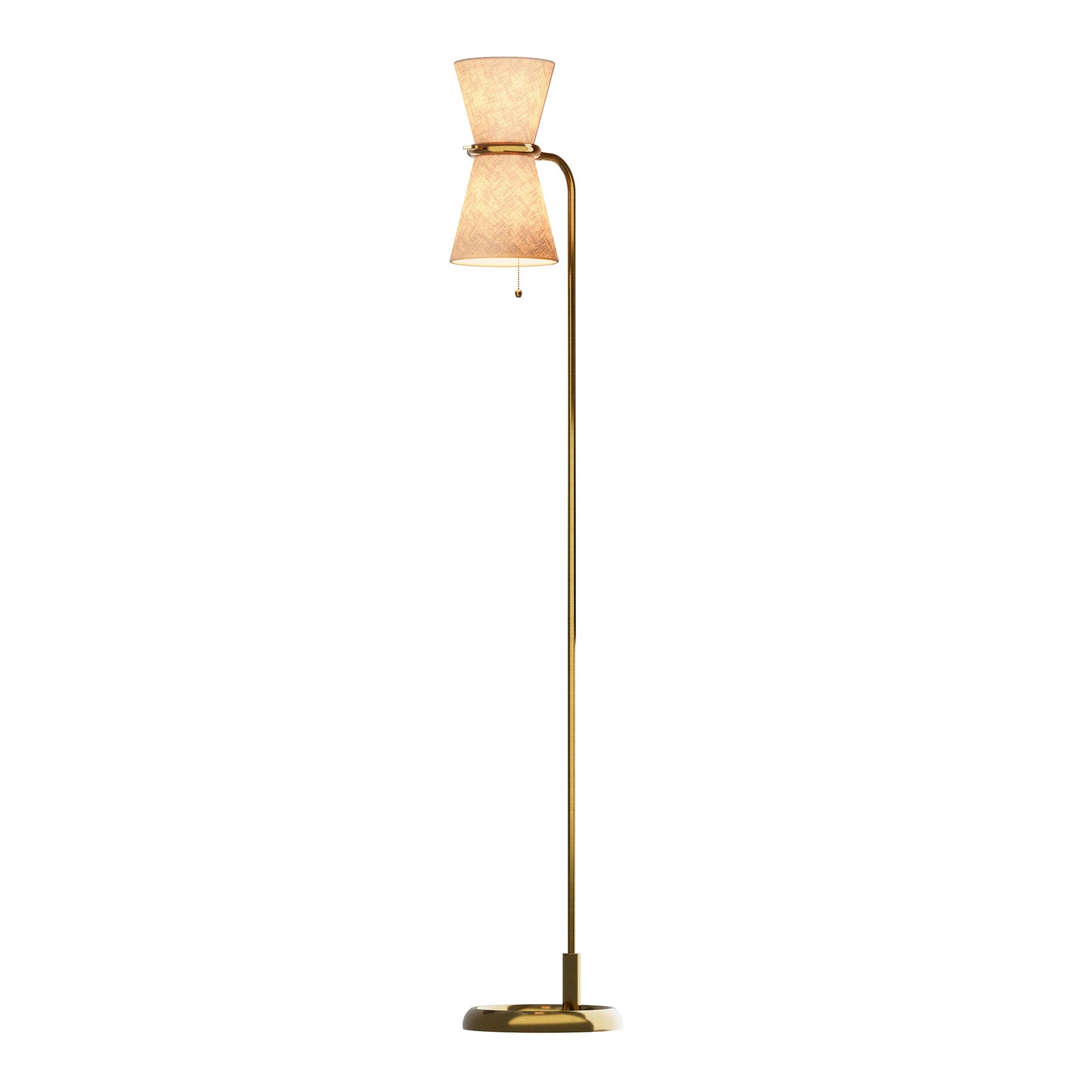 Gable Antique Natural Brass Floor Lamp