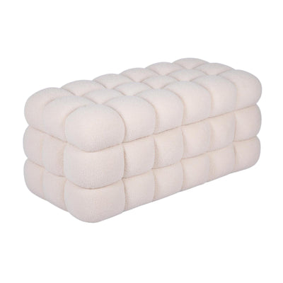 TOV Furniture Anita 39" Faux Shearling Storage Bench With Reversible Tray Top