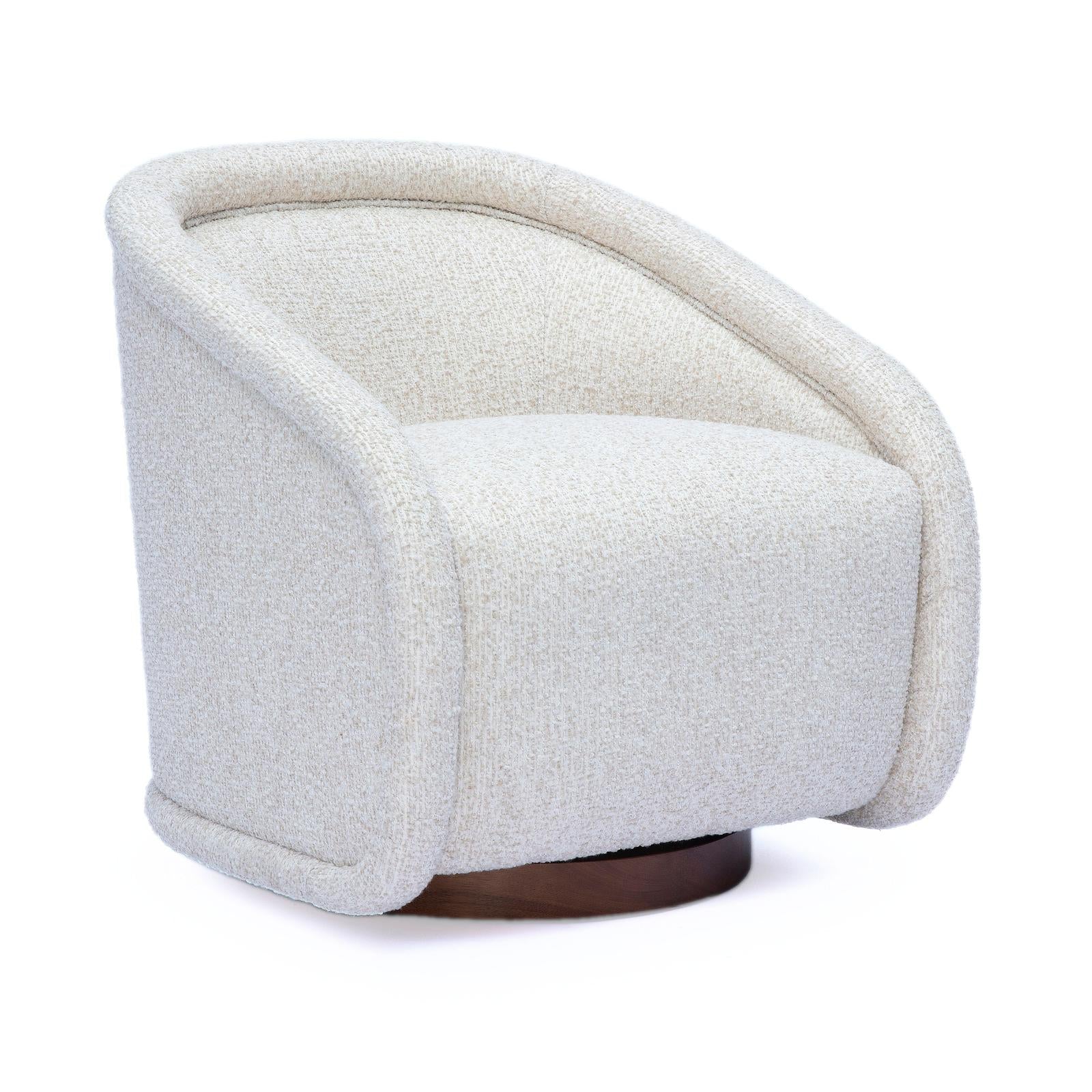 TOV Furniture Clarke Cream Performance Boucle Swivel Accent Chair