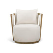 TOV Furniture Paolo Cream Upcycled Basketweave Fabric Outdoor Accent Chair