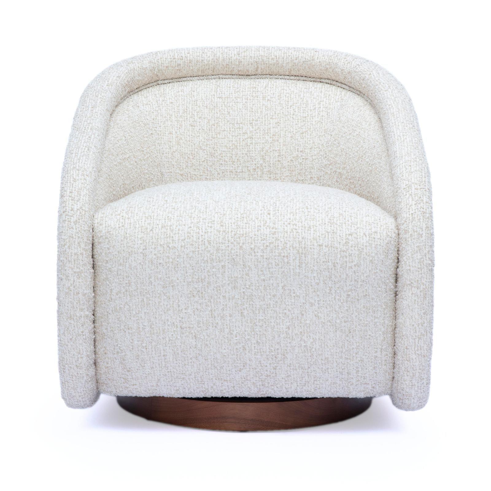 TOV Furniture Clarke Cream Performance Boucle Swivel Accent Chair
