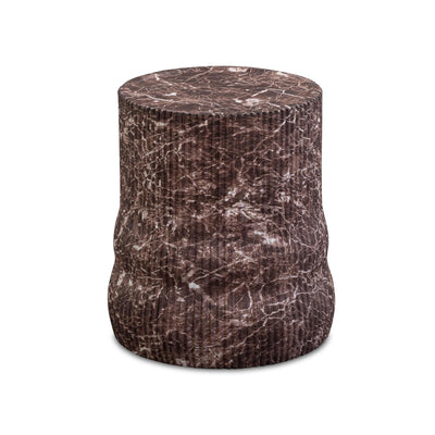 TOV Furniture Cilla Red Faux Levanto Marble Indoor/Outdoor Concrete Side Table