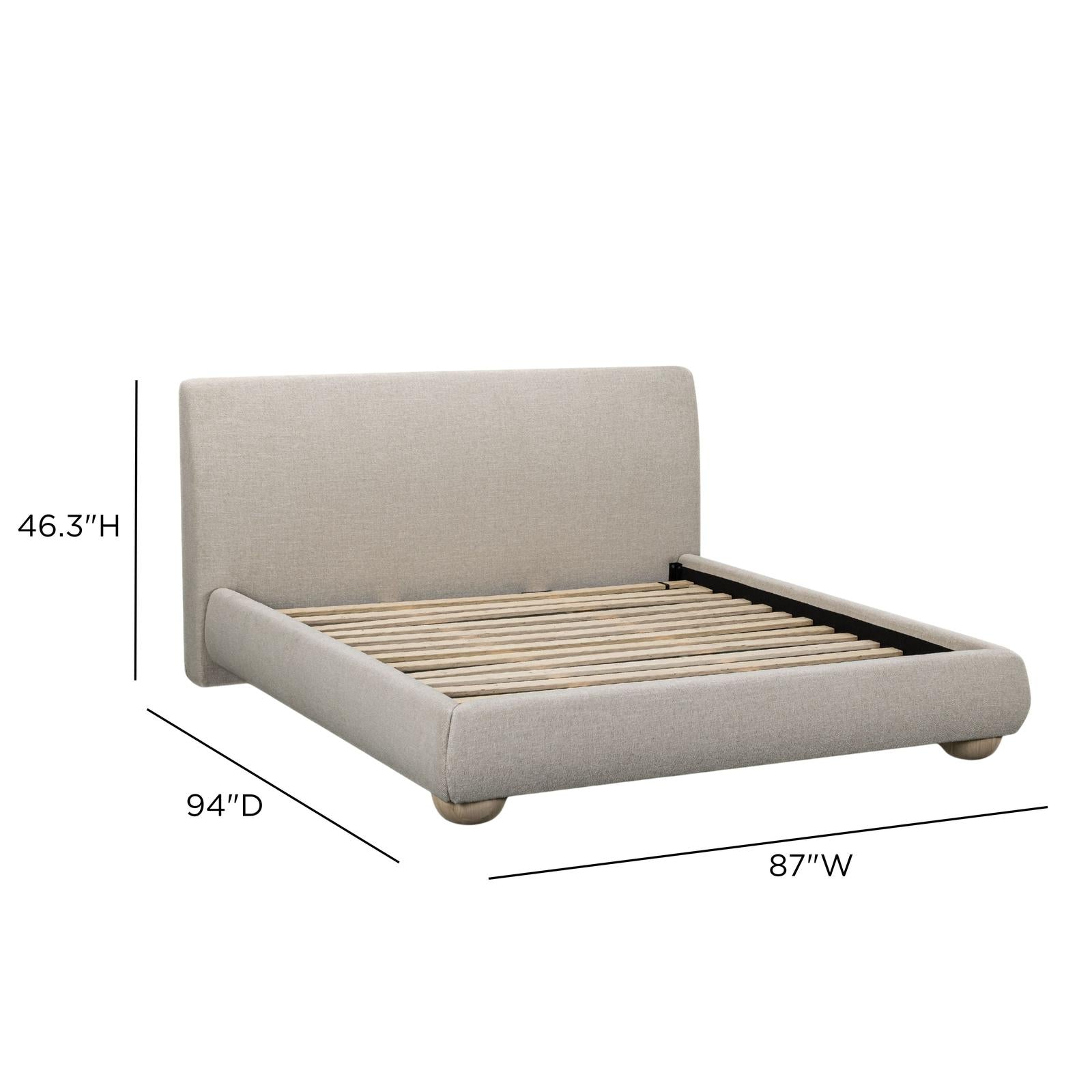 TOV Furniture Rayne Textured Fabric Bed