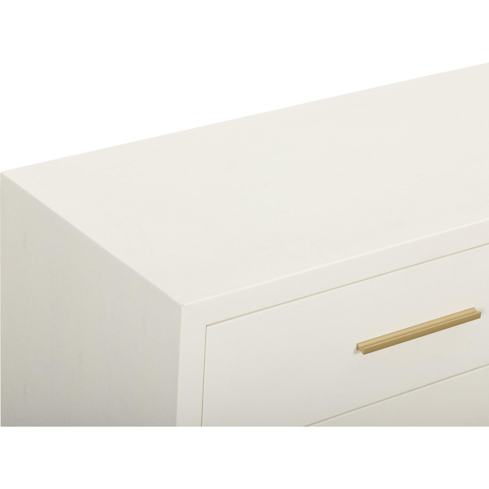 TOV Furniture Dani Cream Faux Shagreen Drawer Dresser