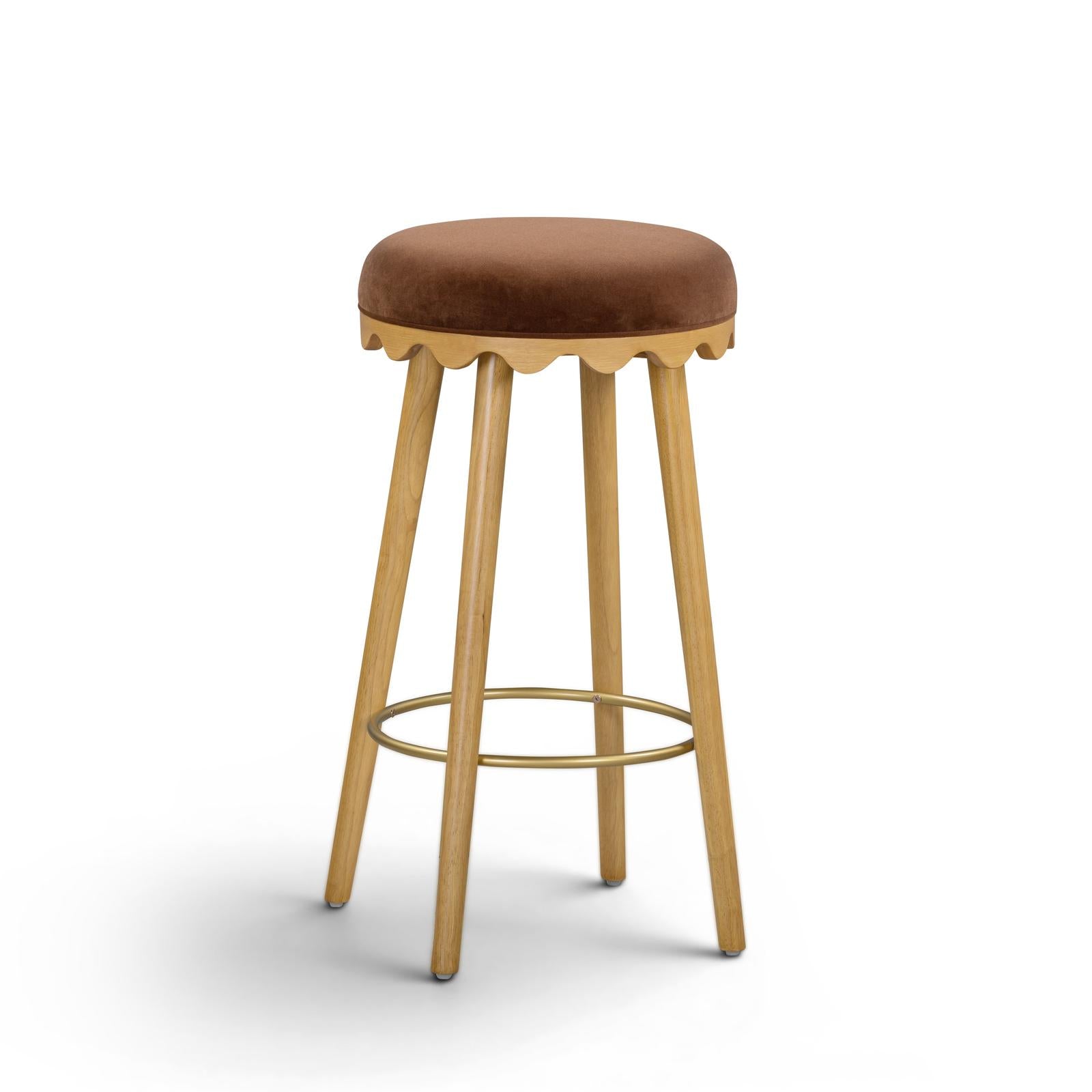 TOV Furniture Oodle Performance Vegan Mohair Bar Stool