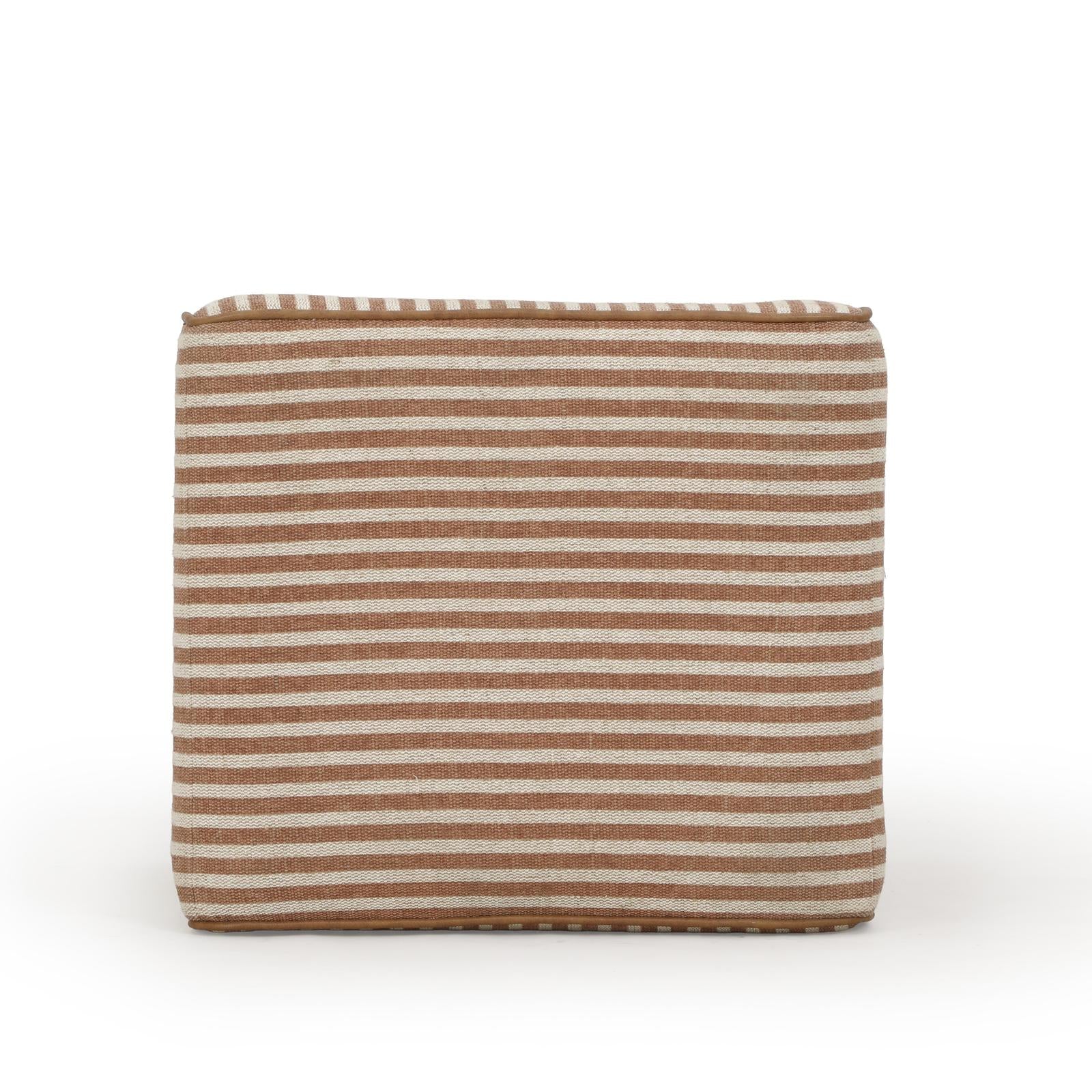 TOV Furniture Byron Square Cotton Jute Ottoman