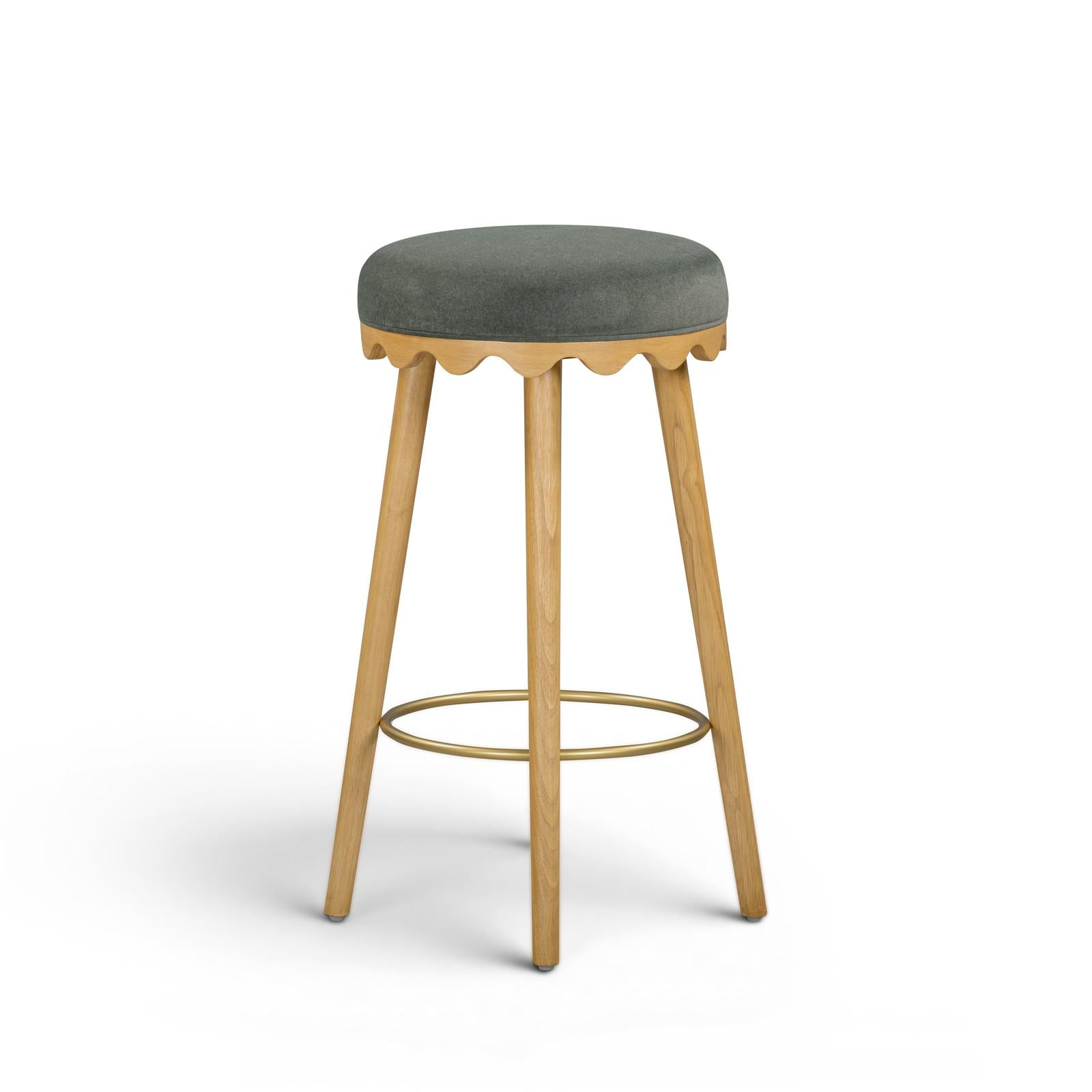 TOV Furniture Oodle Performance Vegan Mohair Bar Stool