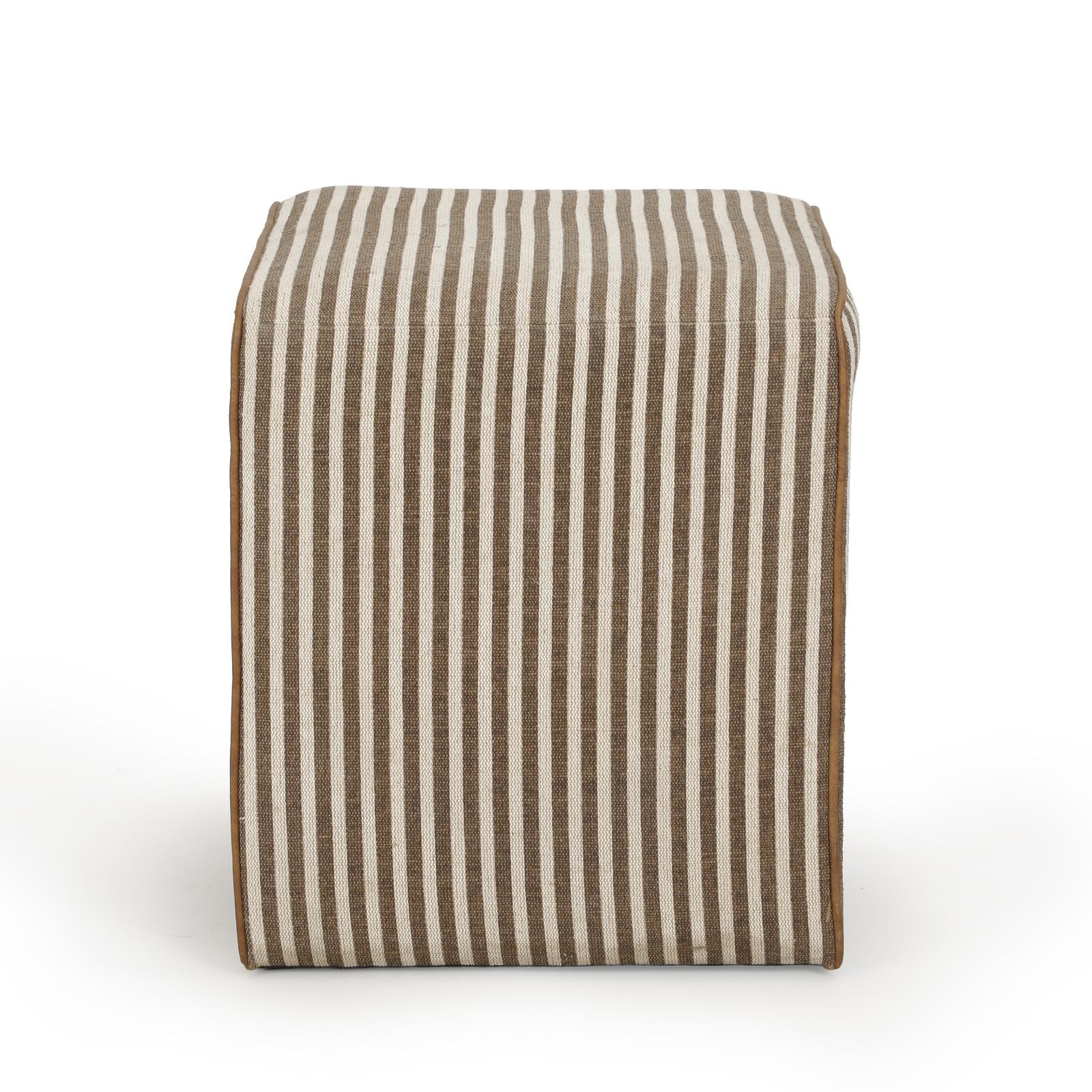 TOV Furniture Byron Square Cotton Jute Ottoman