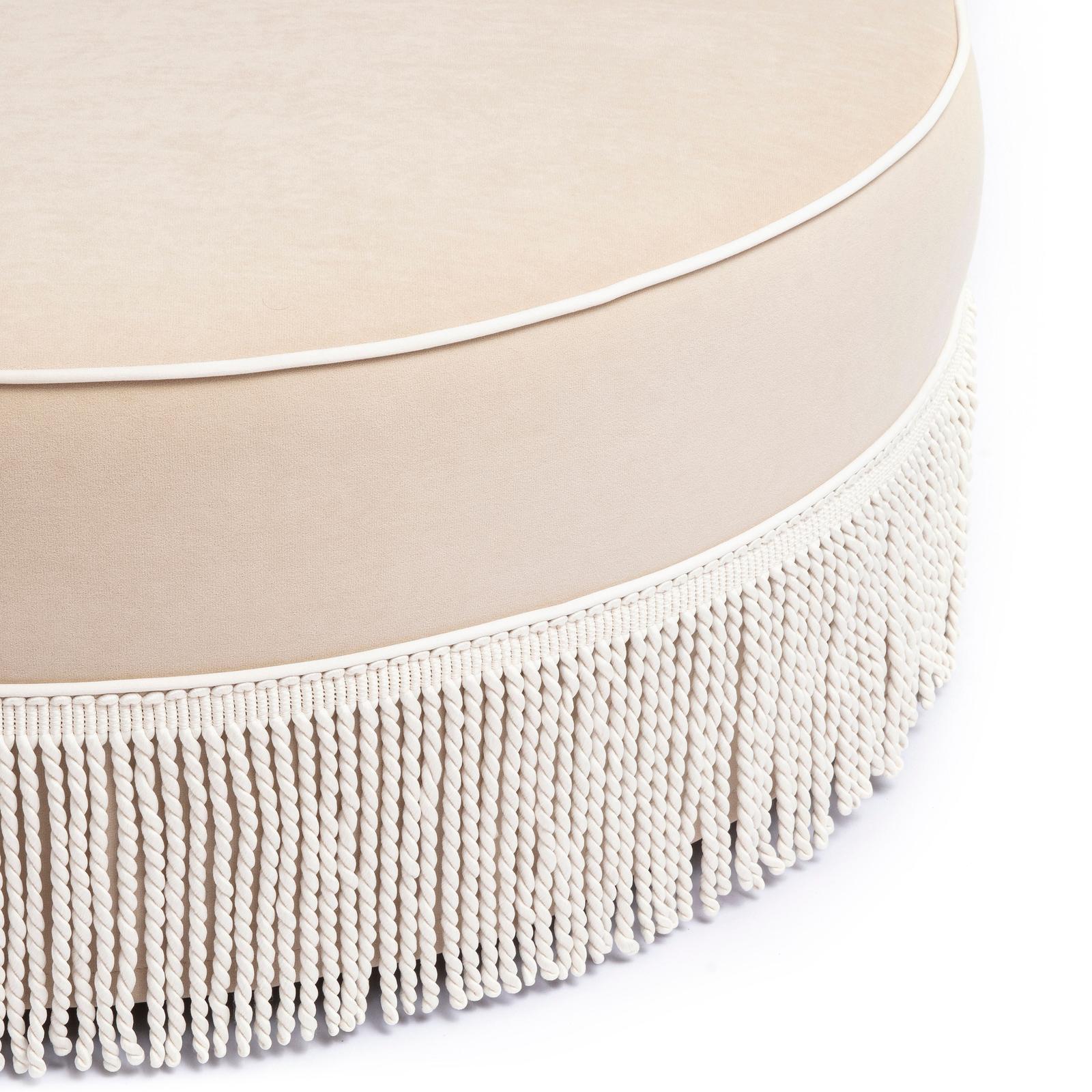 TOV Furniture Tassy Tasseled Round Ottoman