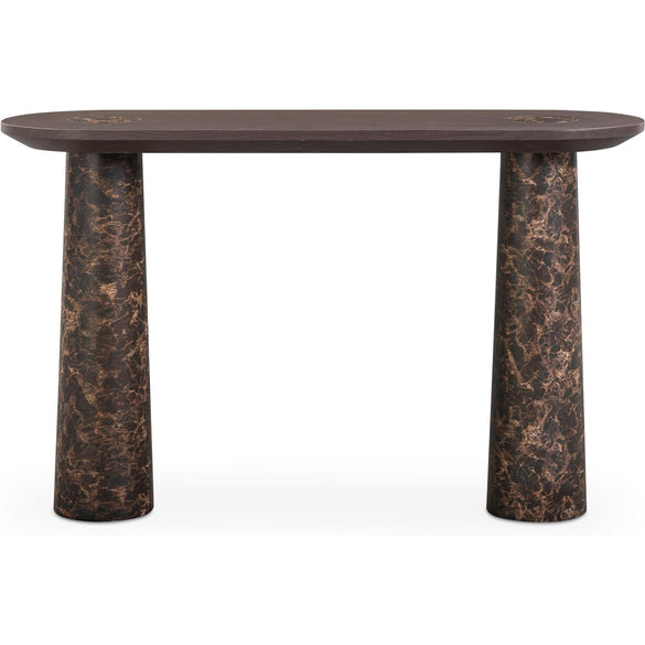 TOV Furniture Braya Faux Emperador Marble Console Table