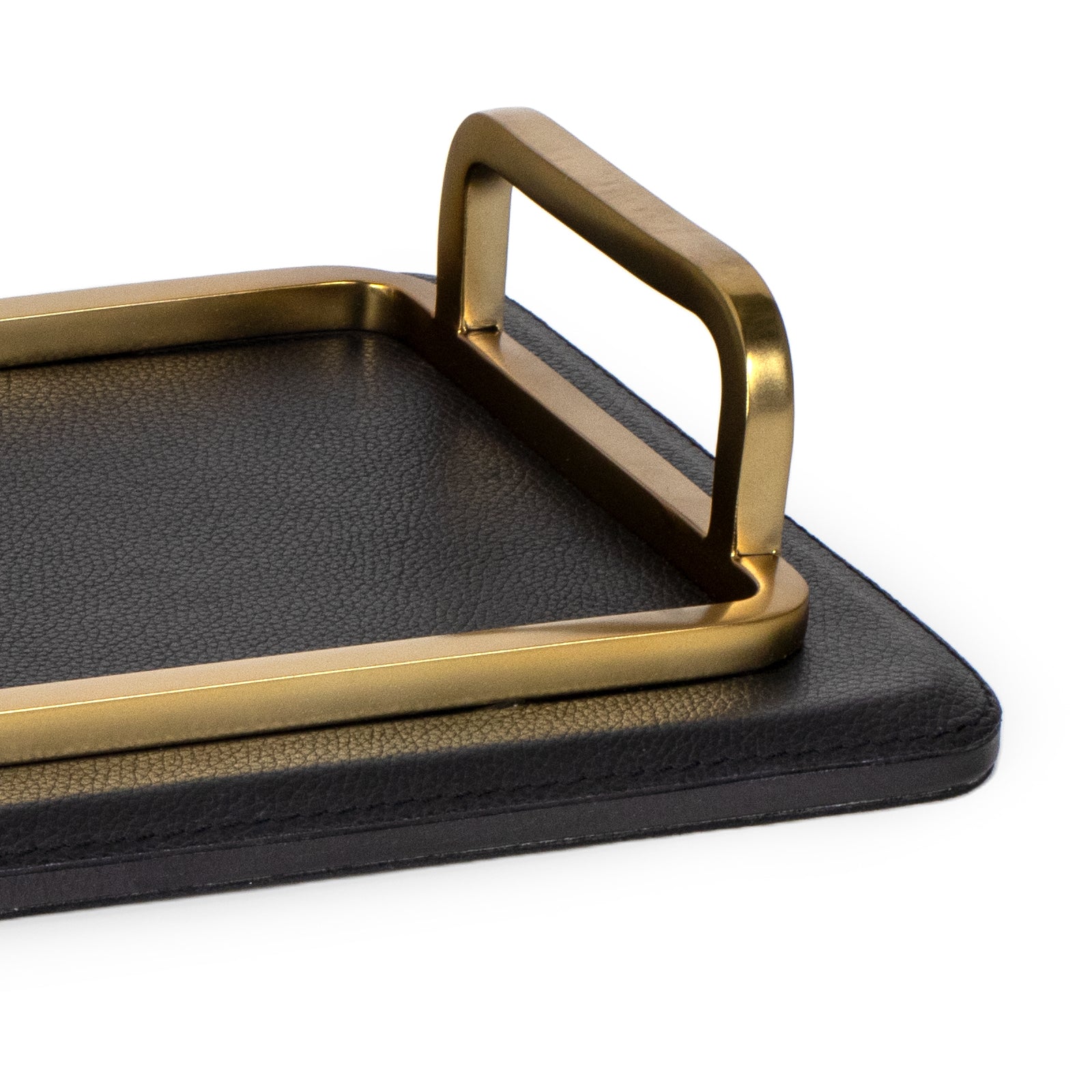 Greyson Leather Natural Brass Rectangle Tray