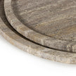Sutton Round Travertine Tray Set