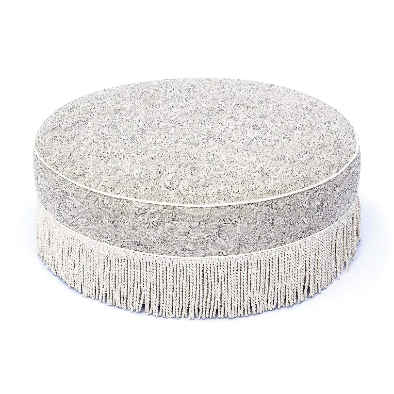 TOV Furniture Tassy Tasseled Round Ottoman