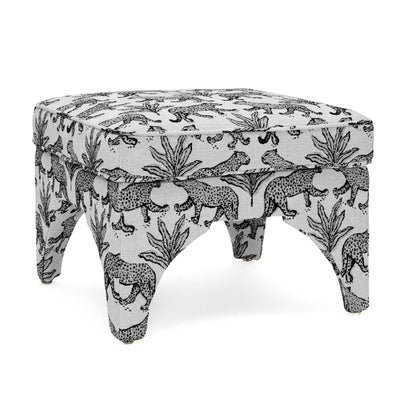 TOV Furniture Raji Leopard Performance Jacquard Ottoman