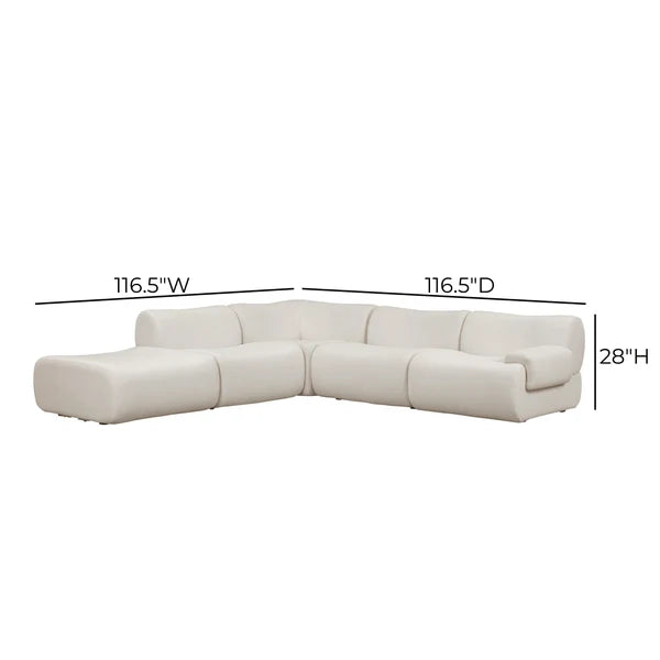 TOV Furniture Zenith 5-Piece Contract-Grade Upcycled Fabric Modular Sectional