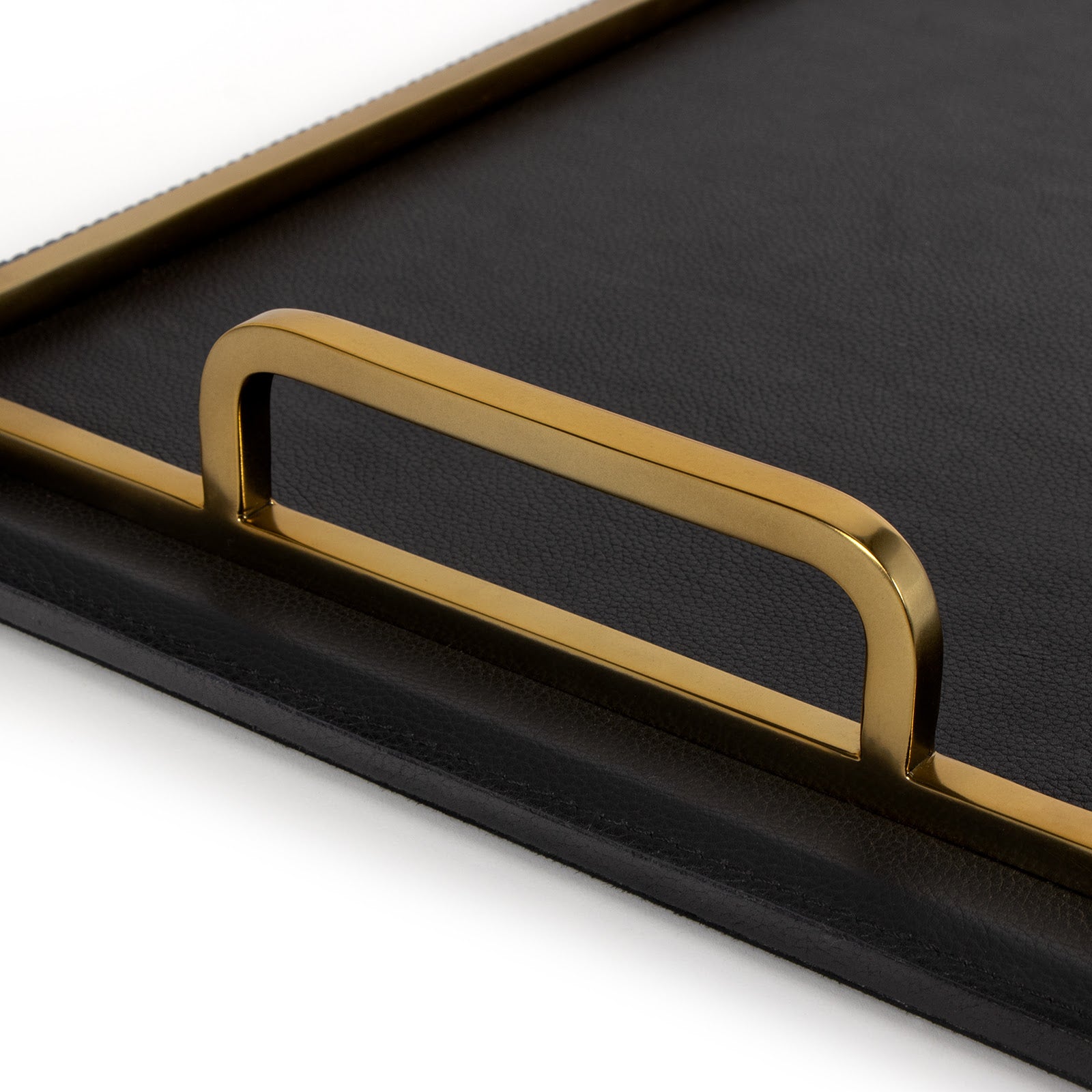 Greyson Leather Natural Brass Rectangle Tray