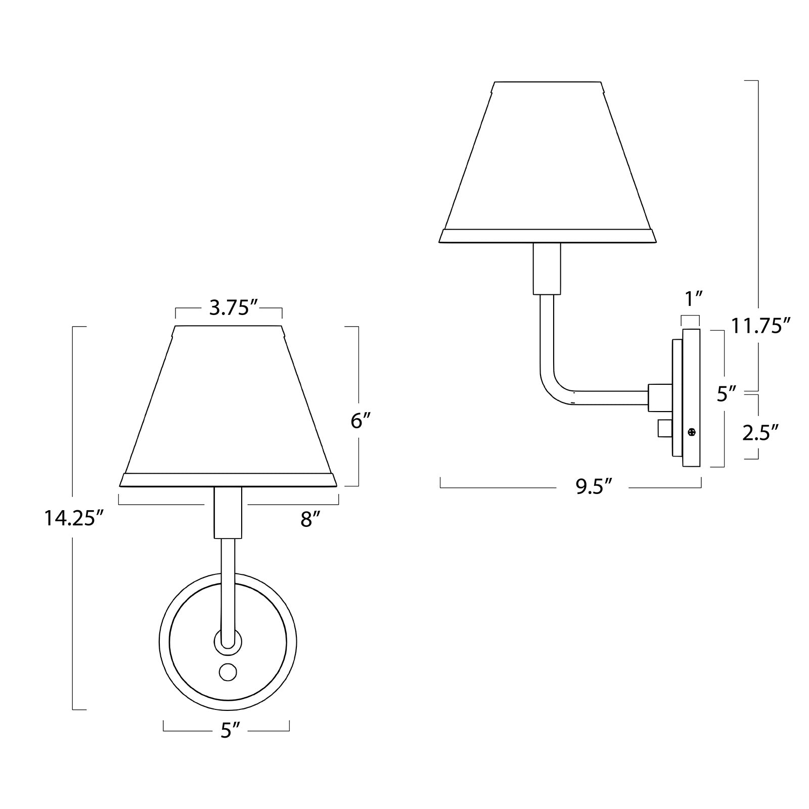 Polly Natural Brass Single Sconce