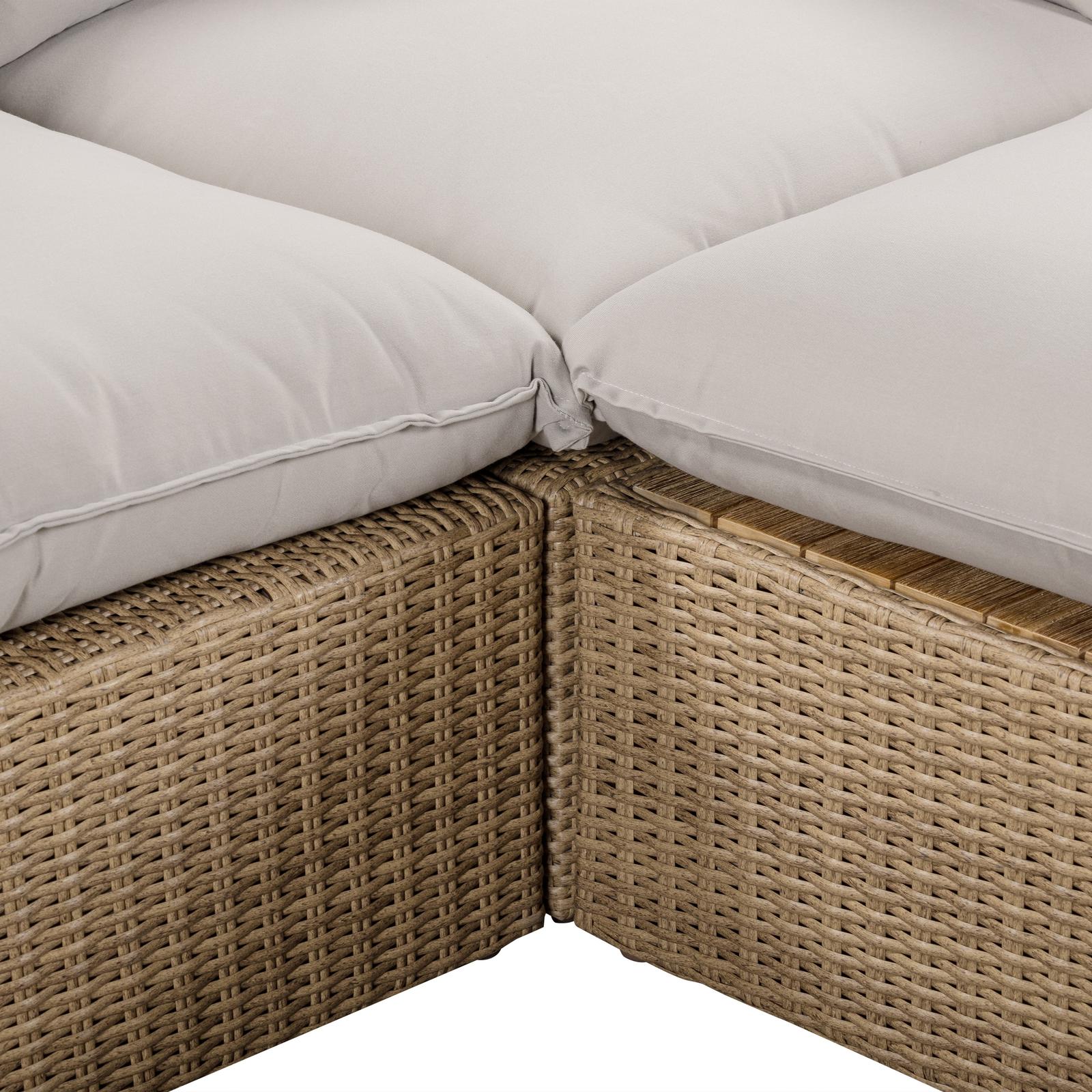 TOV Furniture Cali 4-Piece Performance Fabric & Wicker Outdoor Sectional