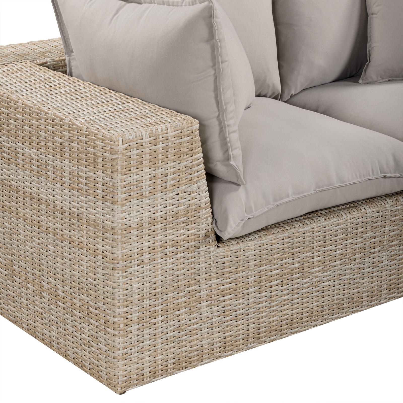 TOV Furniture Cali 4-Piece Performance Fabric & Wicker Outdoor Sectional
