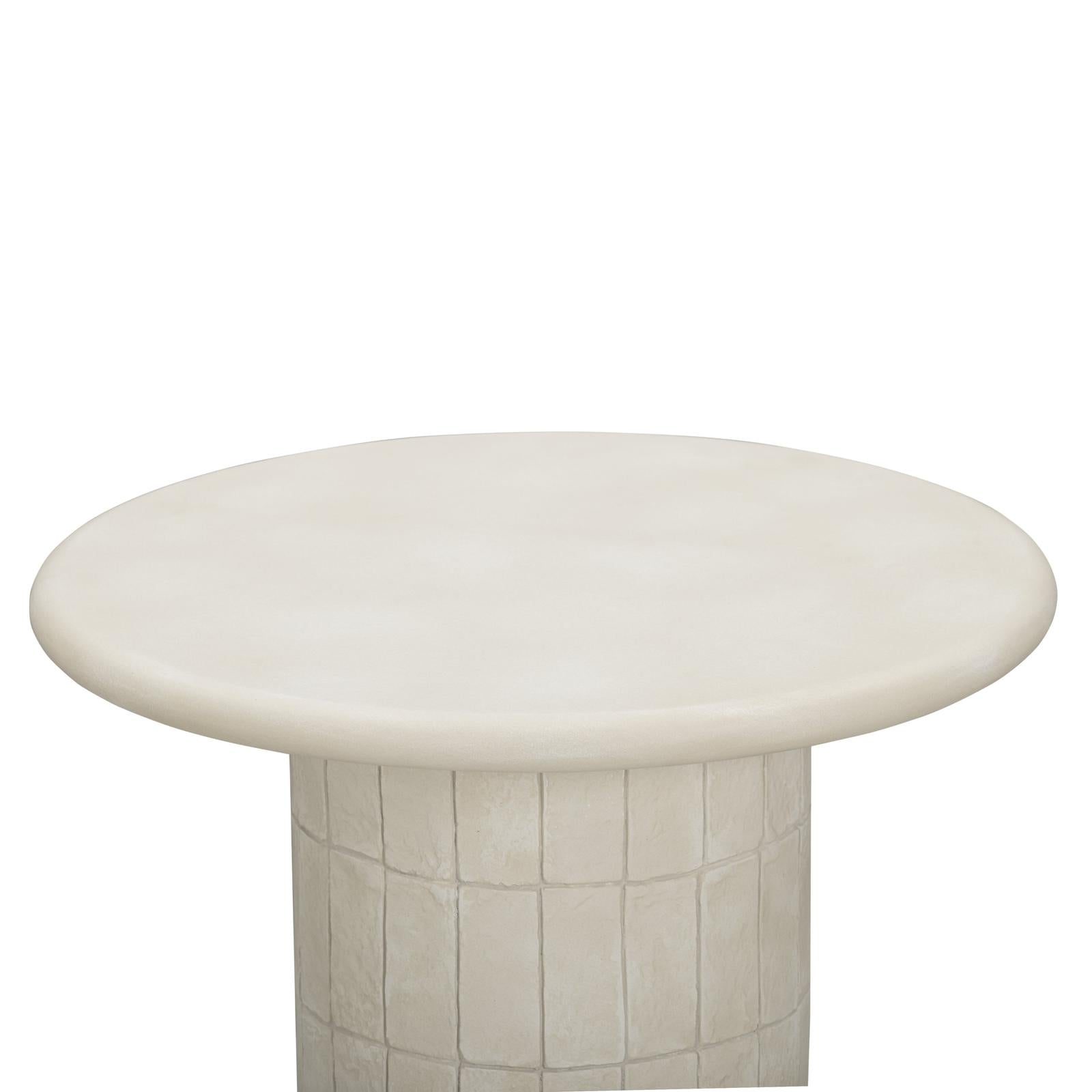 TOV Furniture Fafo Beige Indoor/Outdoor Concrete Side Table