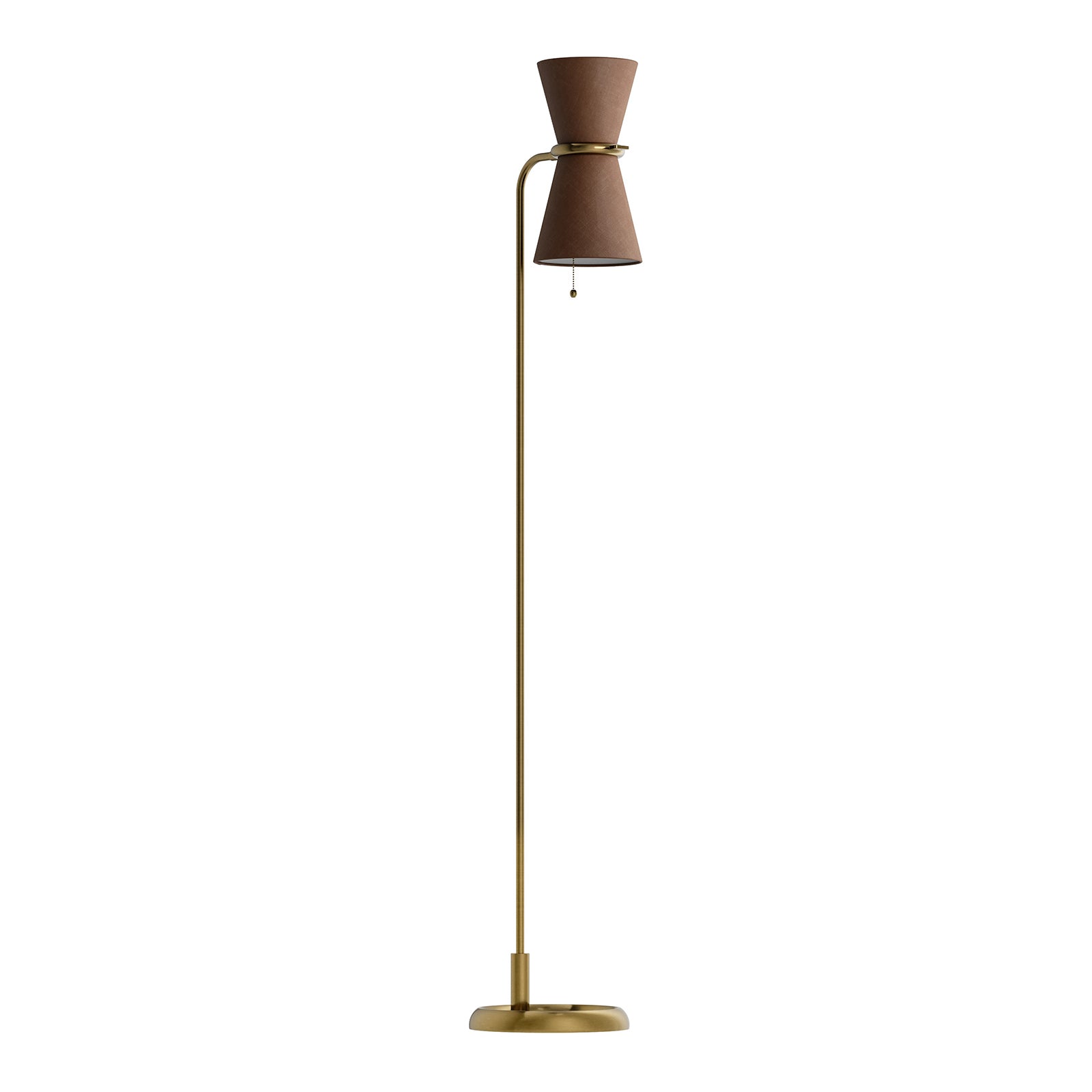 Gable Antique Natural Brass Floor Lamp